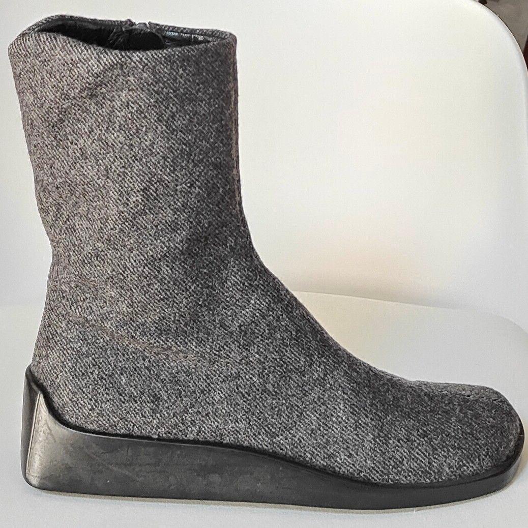 PRADA プラダ　ブーツ　ウール　サイドジップ　グレー　36 23cm