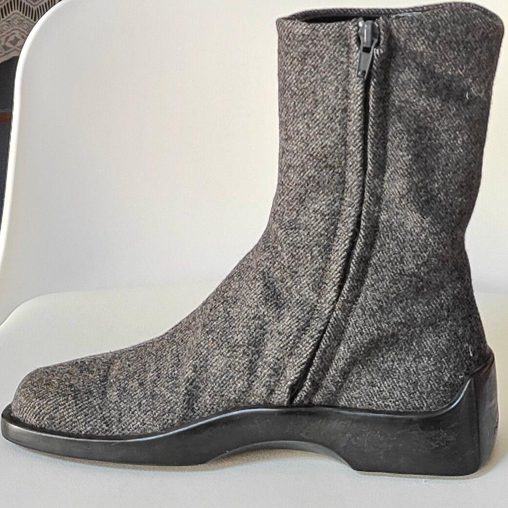 PRADA プラダ　ブーツ　ウール　サイドジップ　グレー　36 23cm