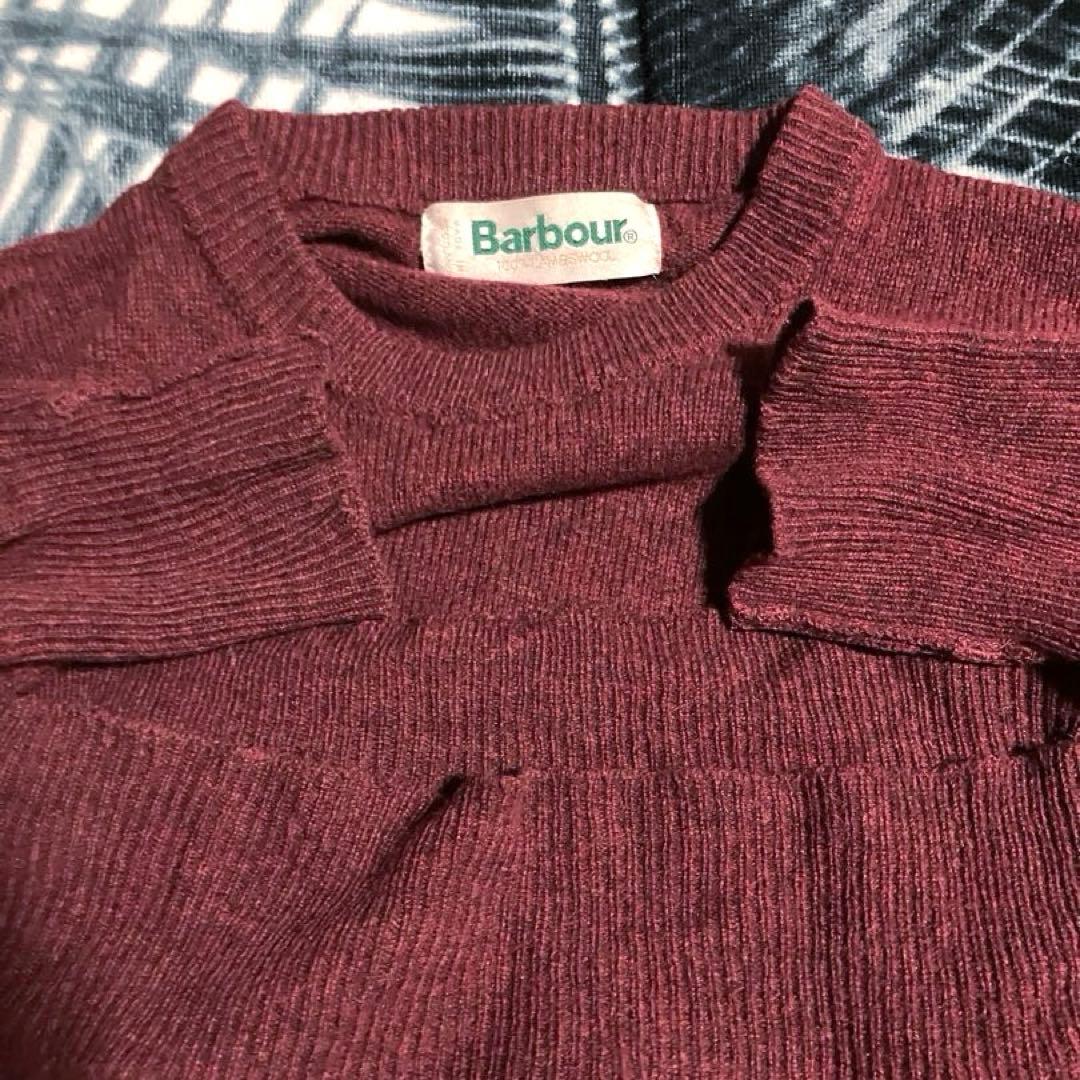 80s スコットランド製 ビンテージ Barbour ラムズウール ニット