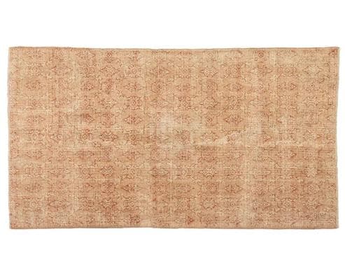 トルコ ヴィンテージラグ A95 レア人気柄 紋章 ピンクベージュ レッド