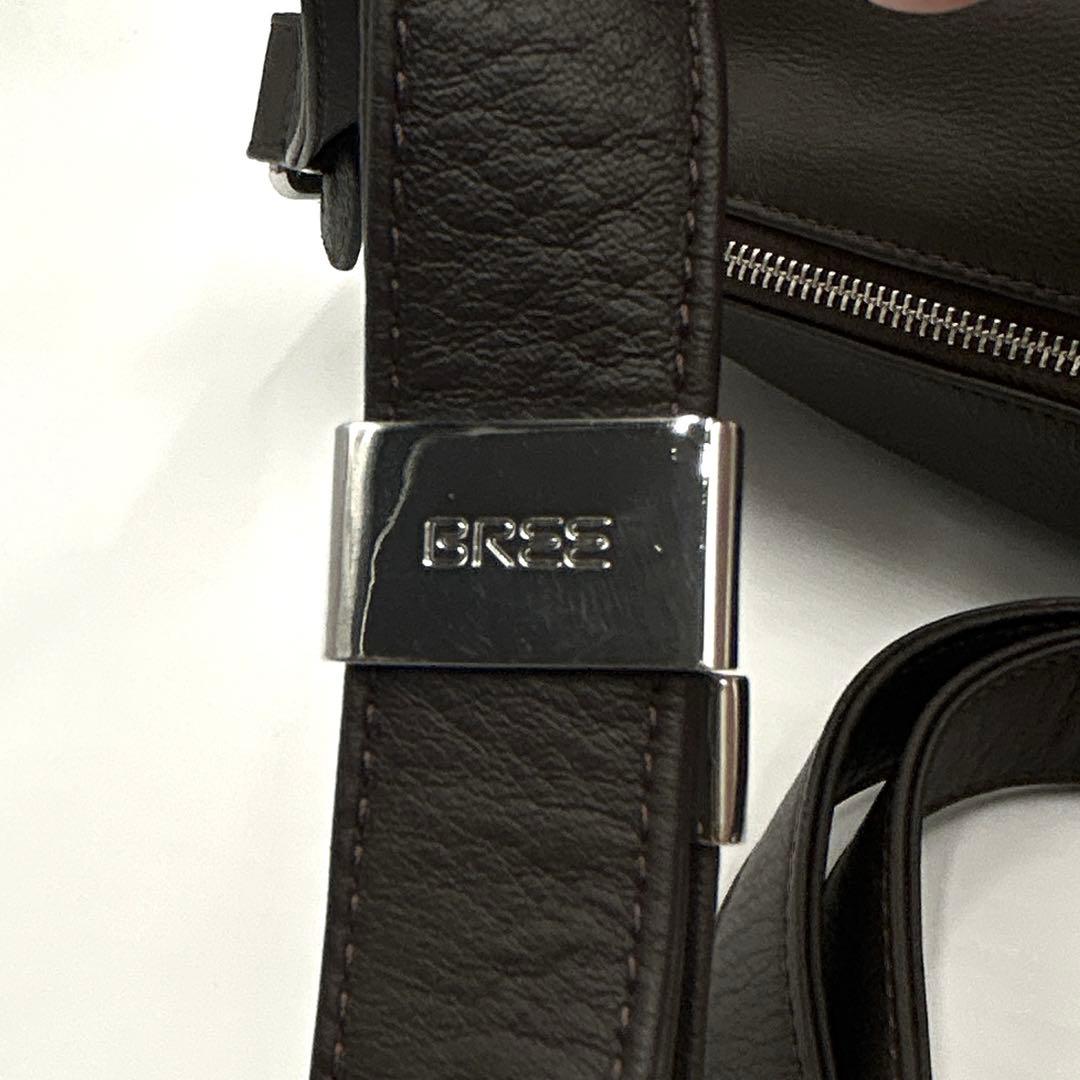 【極美品】 BREE ブリー ダークブラウン ロゴ ショルダーバッグ 袋付き