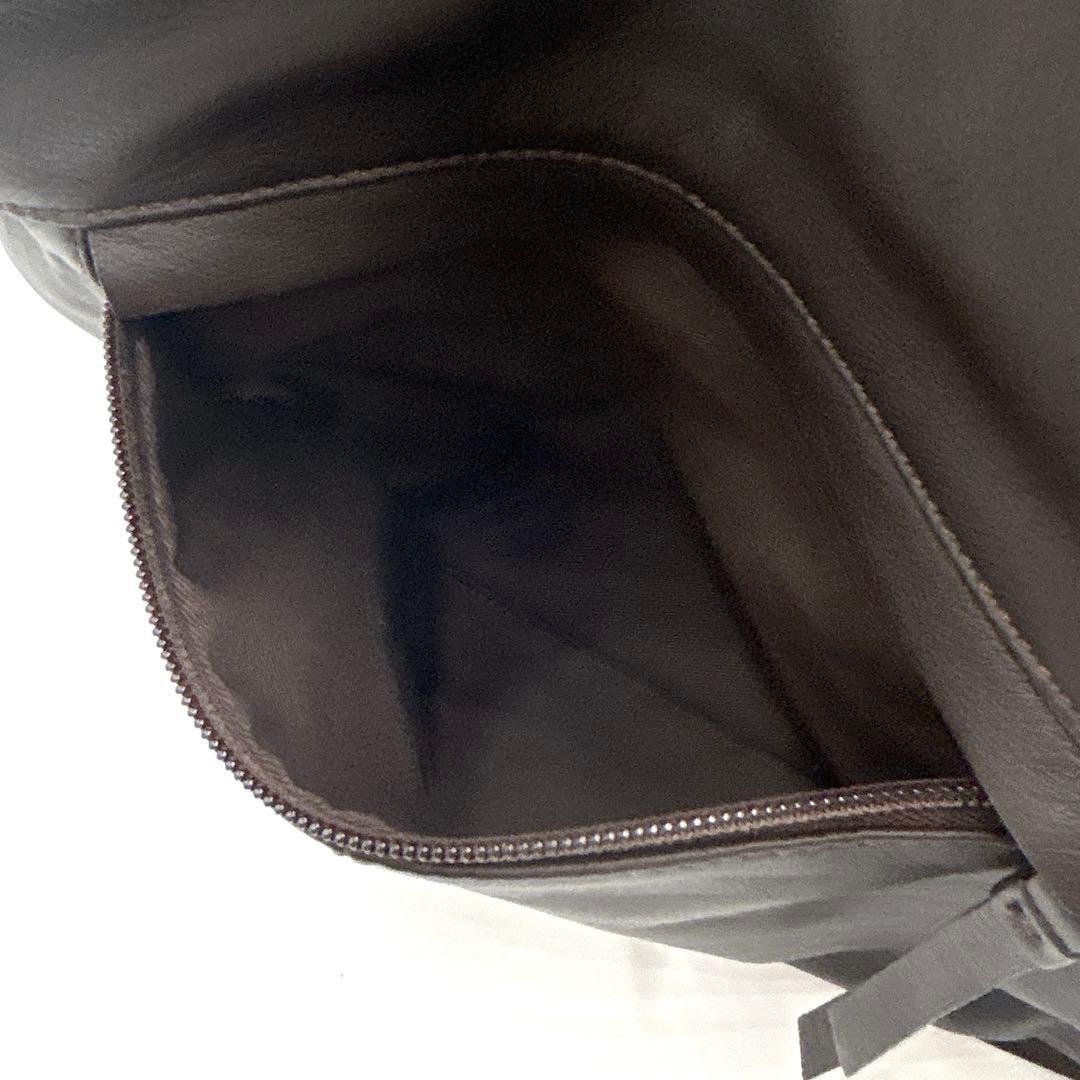 【極美品】 BREE ブリー ダークブラウン ロゴ ショルダーバッグ 袋付き