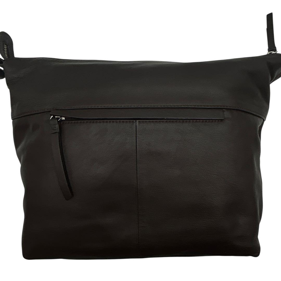 【極美品】 BREE ブリー ダークブラウン ロゴ ショルダーバッグ 袋付き