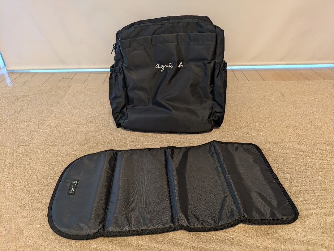 美品　agnès b. マザーズバッグ 黒
