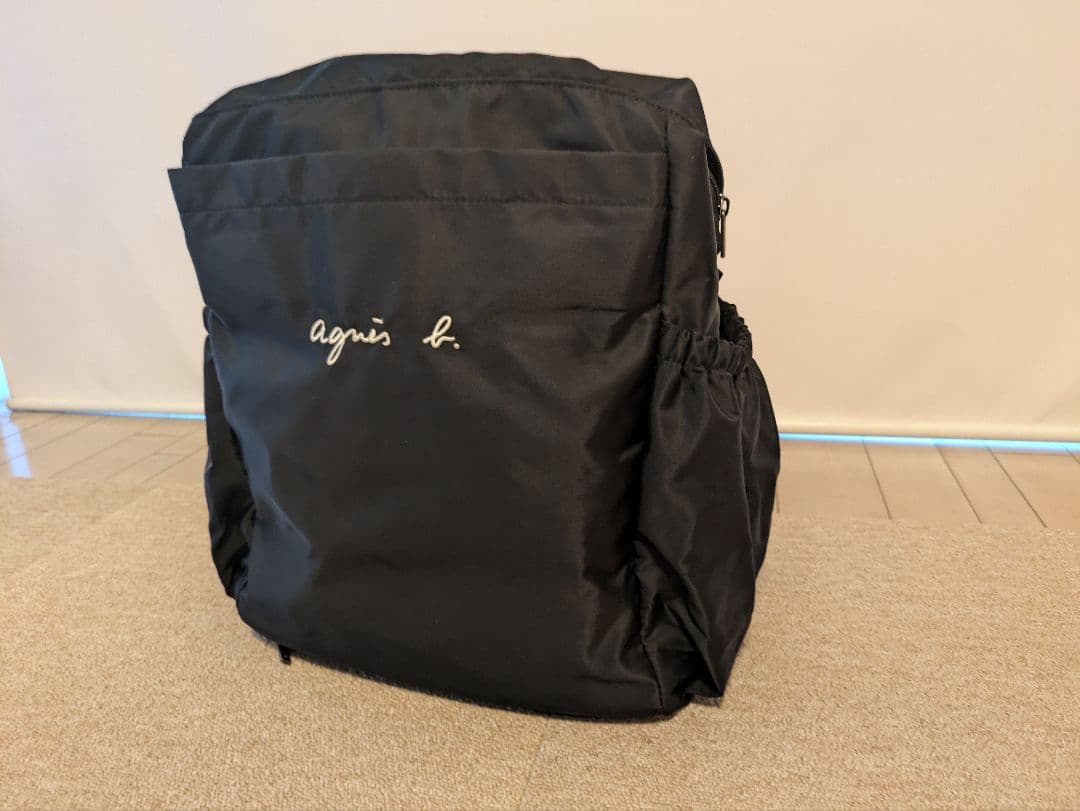 美品　agnès b. マザーズバッグ 黒