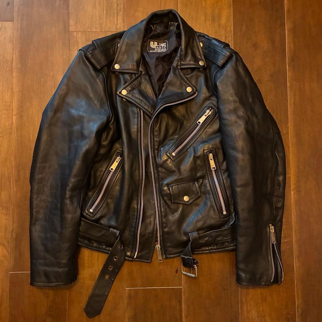 80s vintage umr レザーダブルライダースジャケット 古着