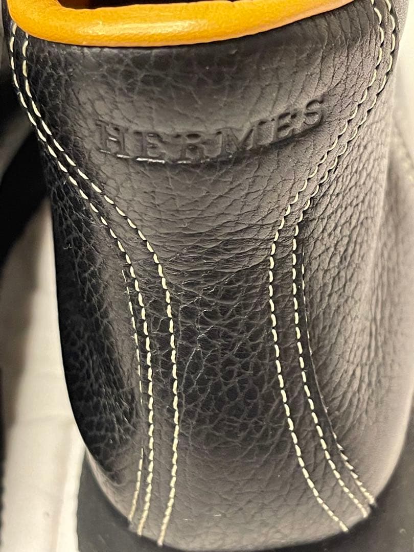 『超美品』HERMES エルメスハイカットシューズブラックザラメ革３８サイズ