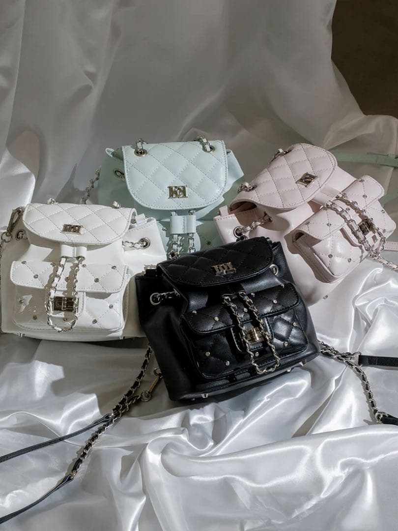 Darich キルティングビジューミニリュック SAX ダーリッチ