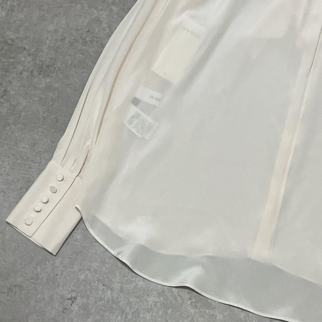 ルシェルブルー シルク100％ ボウタイ ブラウス ベージュ とろみ タグ付き