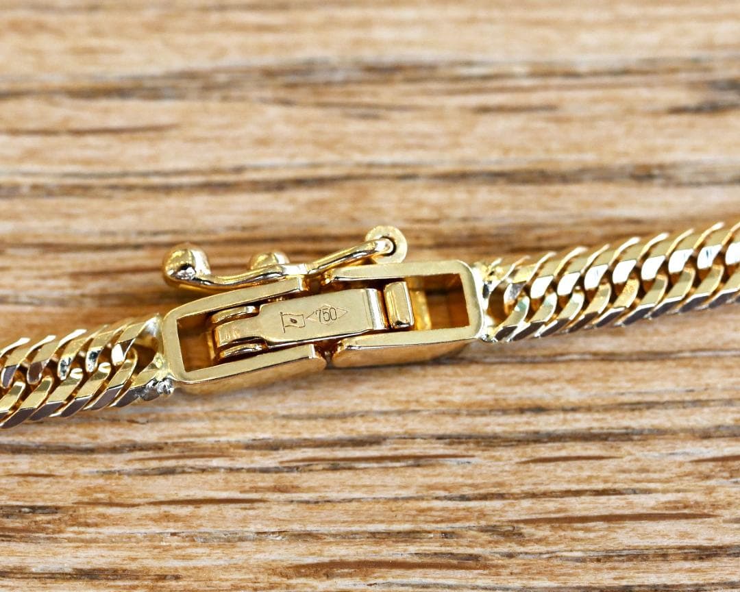 18金喜平ブレスレット12面トリプル5g18cm造幣局検定マーク刻印入