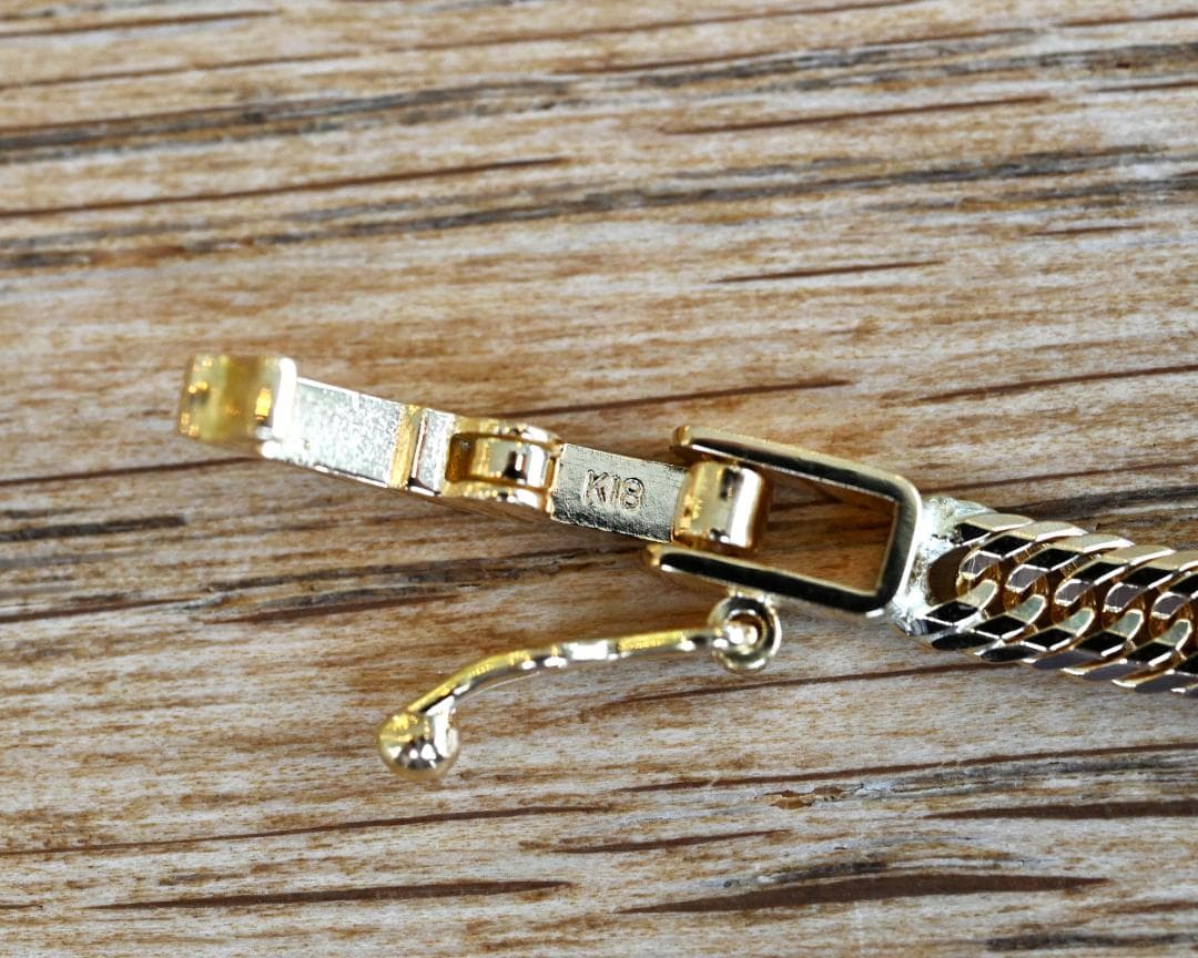 18金喜平ブレスレット12面トリプル5g18cm造幣局検定マーク刻印入