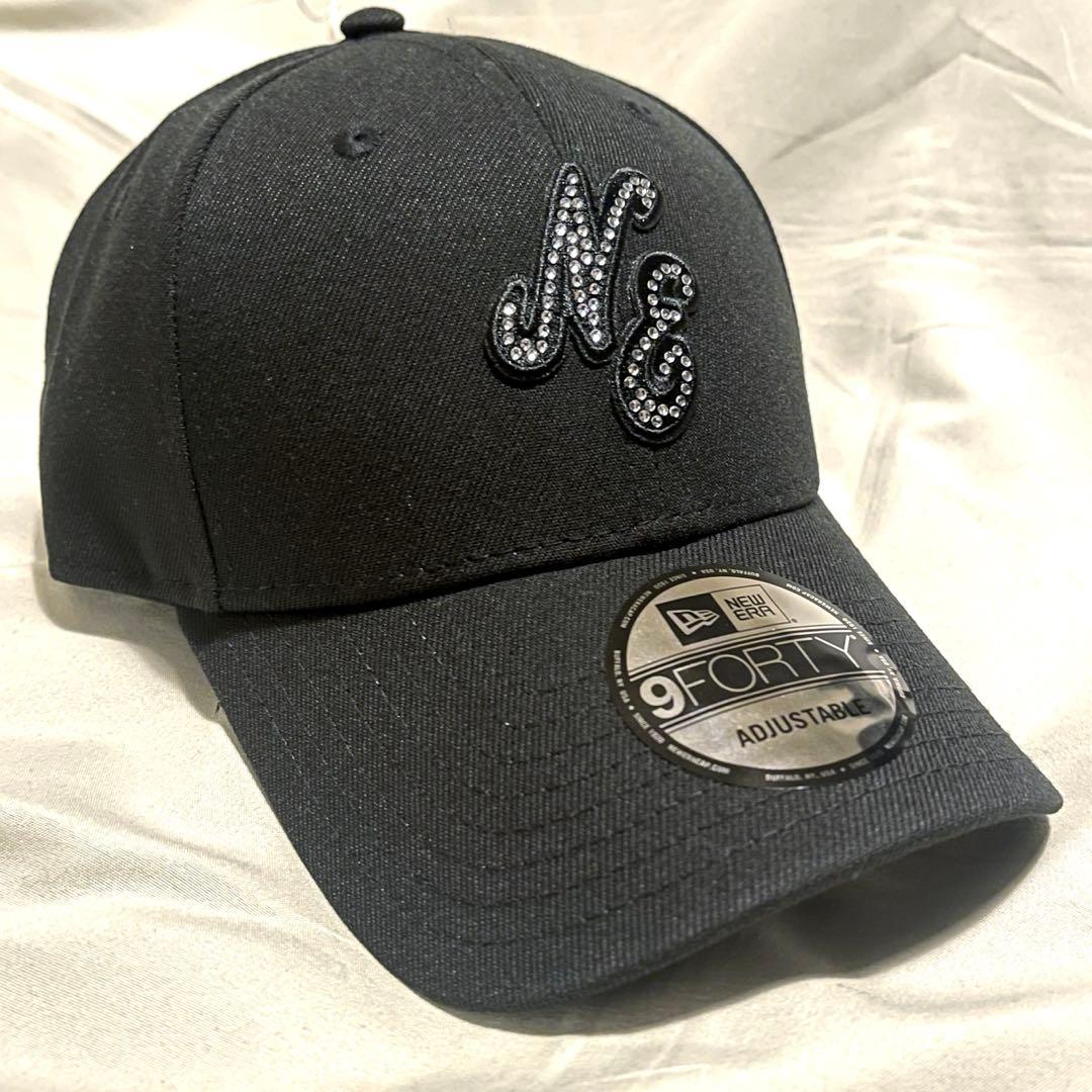 新品 9FORTY クラシックロゴ ブラック rhinestone キラキラ