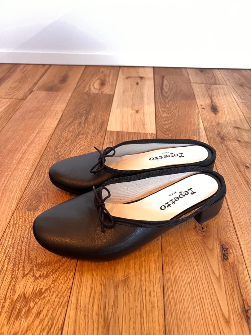 Repetto ブラックレザー ミュール 新品未使用　バレエシューズ　35