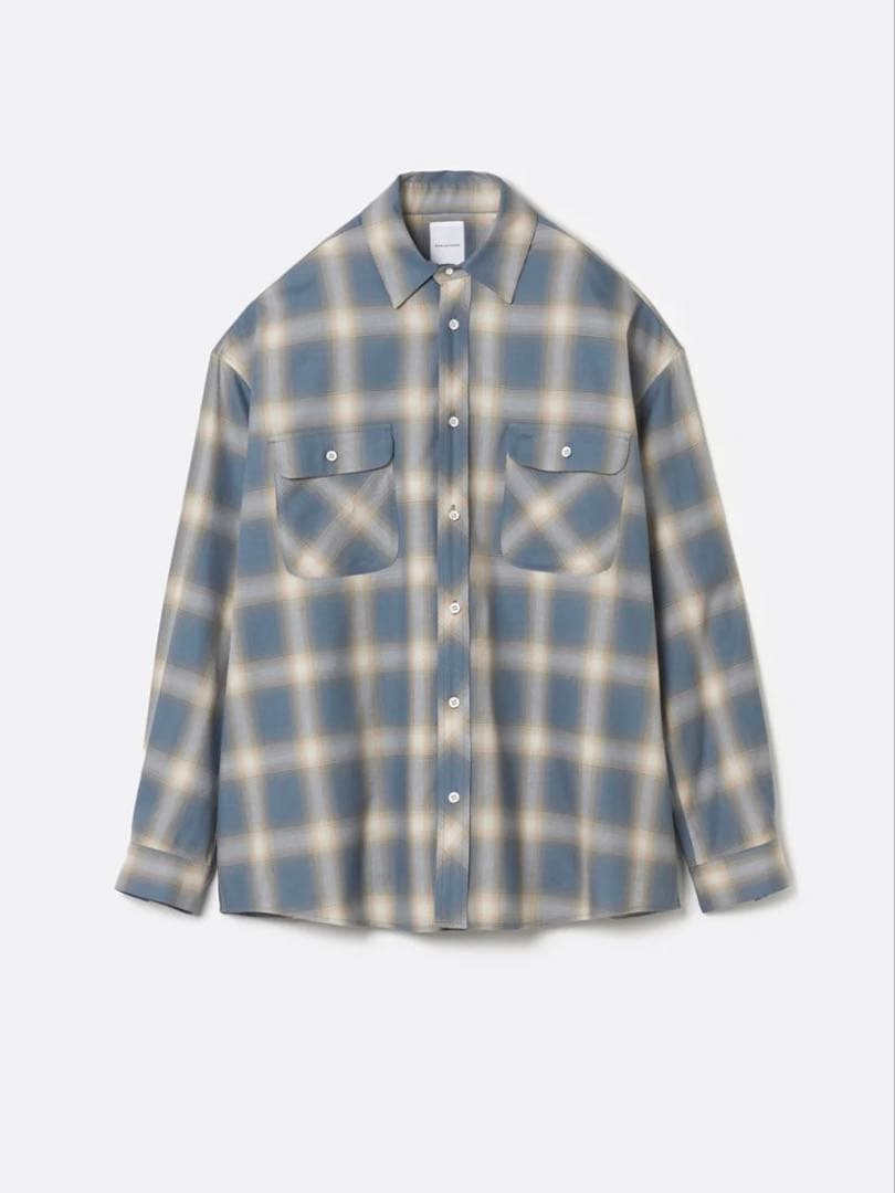 k*o様 OMBRE CHECK RELAX FIT SHIRT 【SAX BL