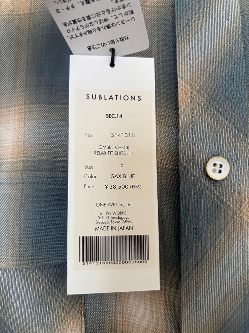 k*o様 OMBRE CHECK RELAX FIT SHIRT 【SAX BL