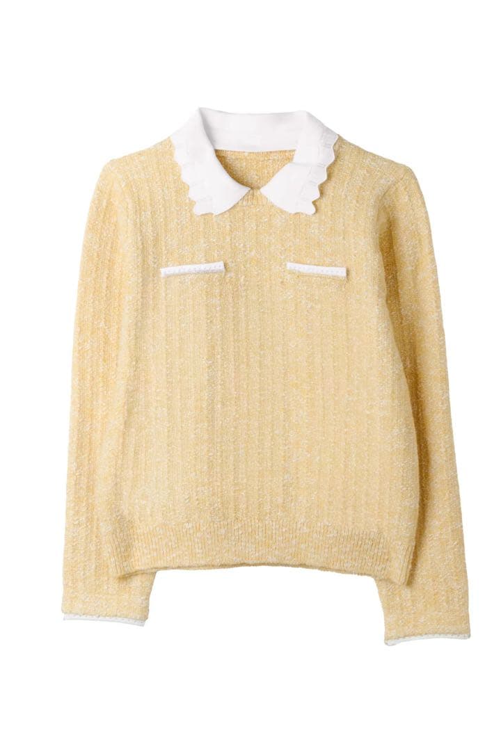 最終値下げ！【完売品！】Petal-Edge Collar Knit Top