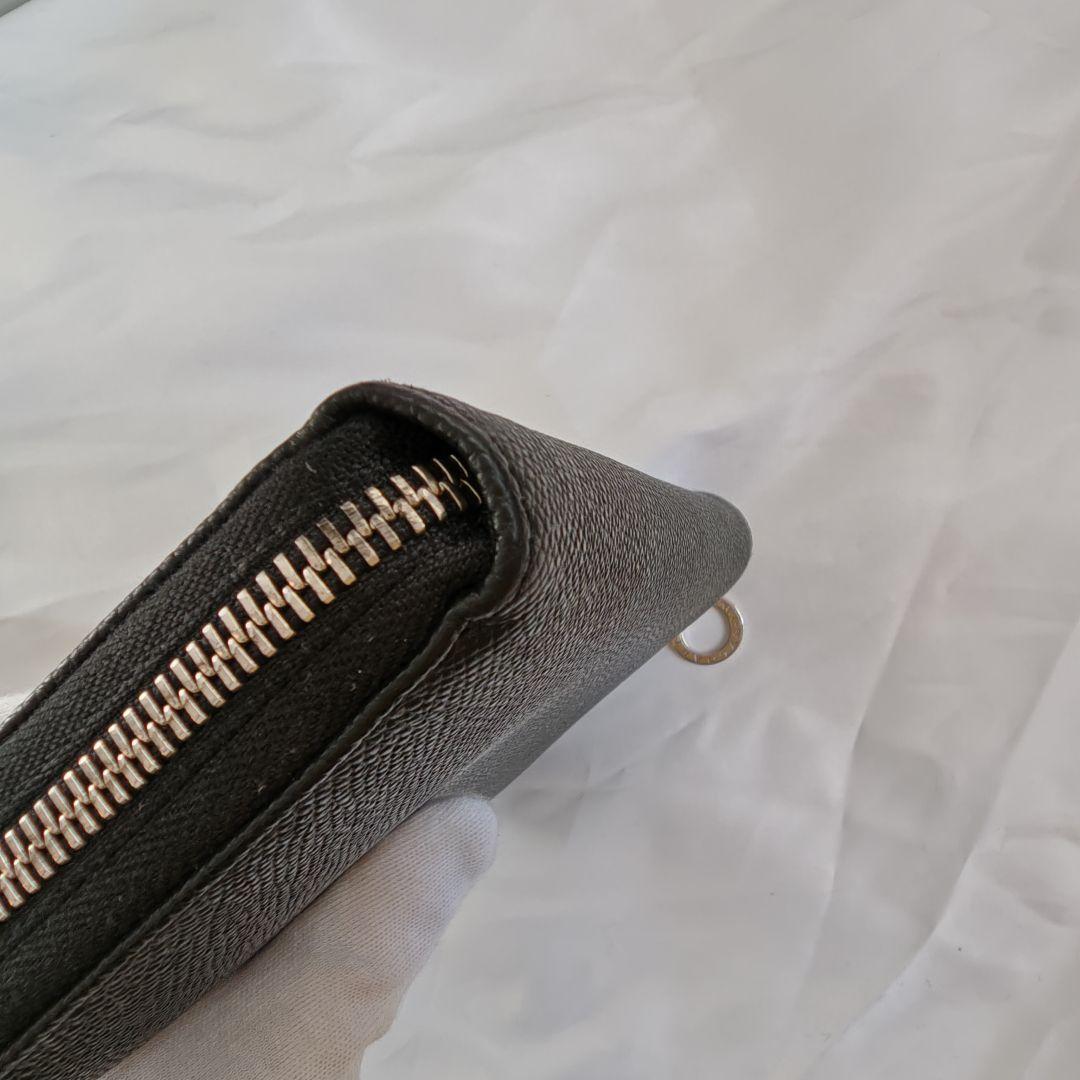 美品 ブルガリ メンズ 長財布 ラウンドファスナー レザー ブラック 黒 3
