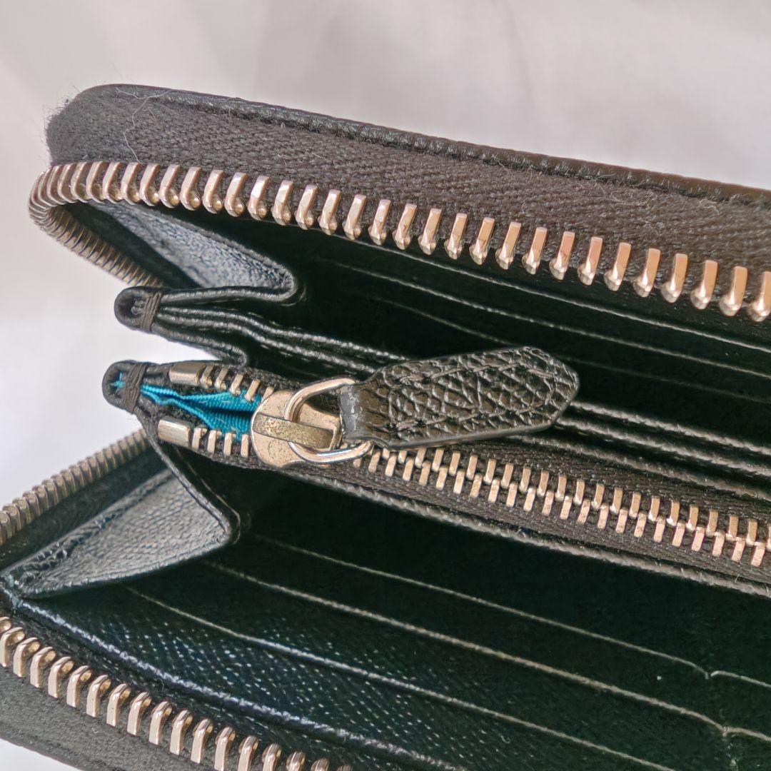 美品 ブルガリ メンズ 長財布 ラウンドファスナー レザー ブラック 黒 3