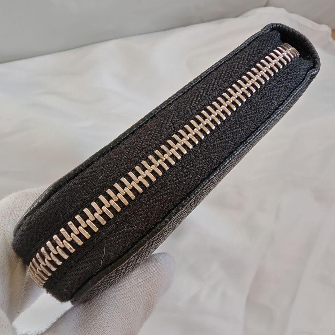 美品 ブルガリ メンズ 長財布 ラウンドファスナー レザー ブラック 黒 3