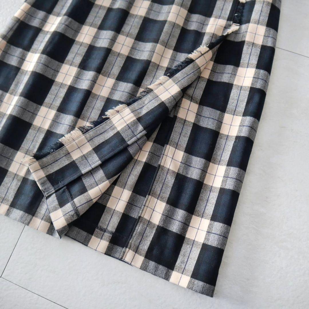 新品春色ブラックネイビーグレーアイボリーアーバンリサーチチェックペンシルスカート