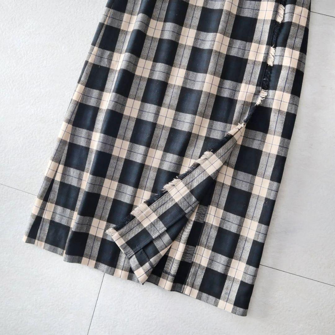 新品春色ブラックネイビーグレーアイボリーアーバンリサーチチェックペンシルスカート