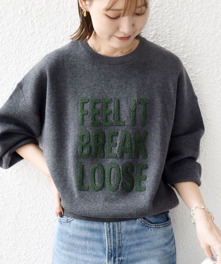 SHIPS 試着のみ　サガラ 刺繍 ロゴ ニット プルオーバー