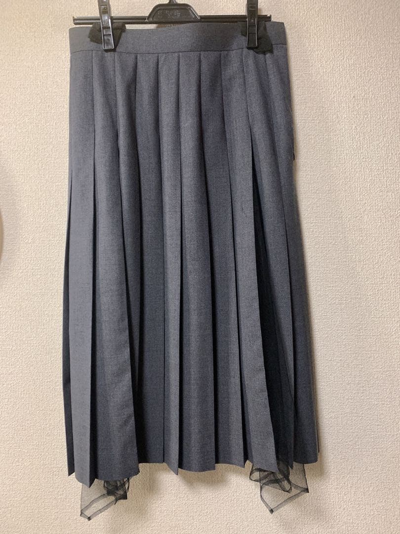 スカート FETICO WOOL&TULLE COMBINED PLEATED SKIRT