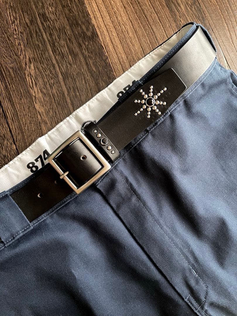 オーダー品　ディッキーズ874専用スタッズベルト　昭南ベンズ　シルバー