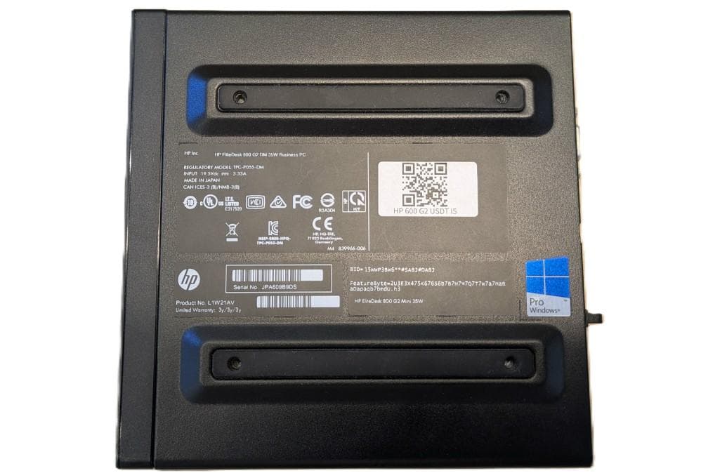 ミニPC HP EliteDesk 800 G2 i5/16GB/NVMe SSD