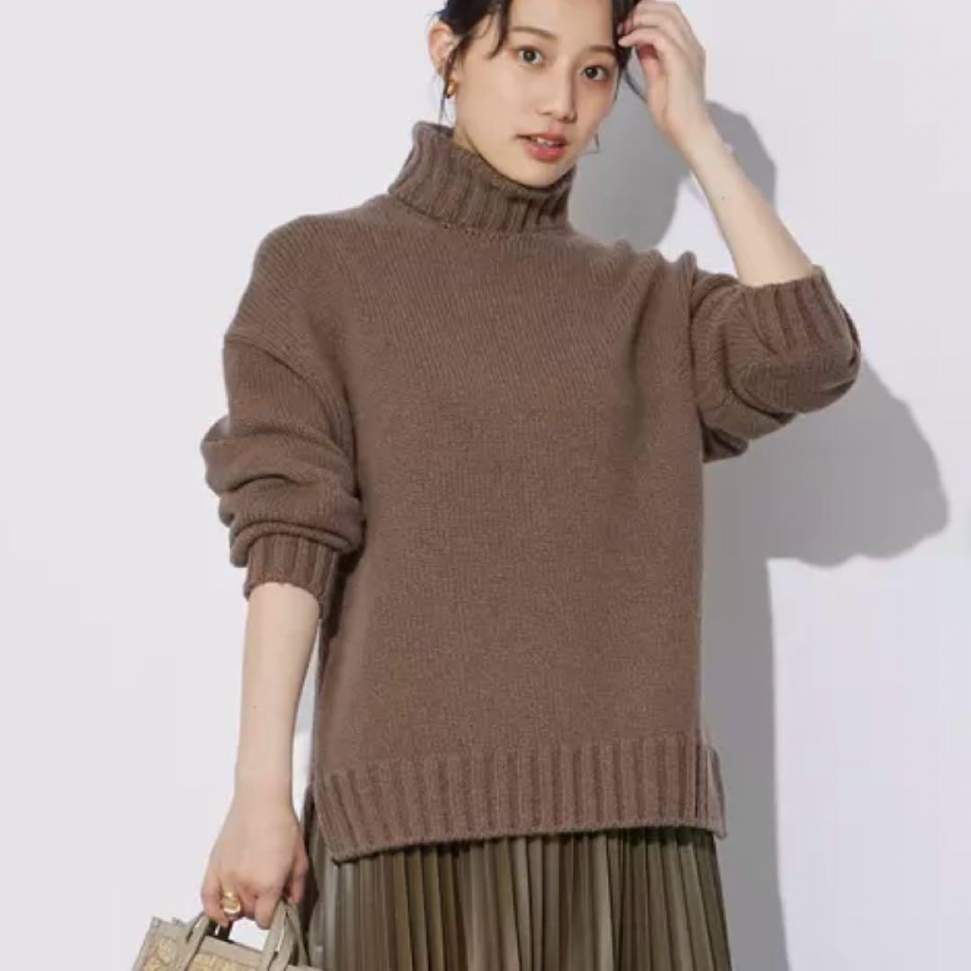 美品♡スローン 3G ジーロンラム×カシミヤ ドロップショルダー タートルネック