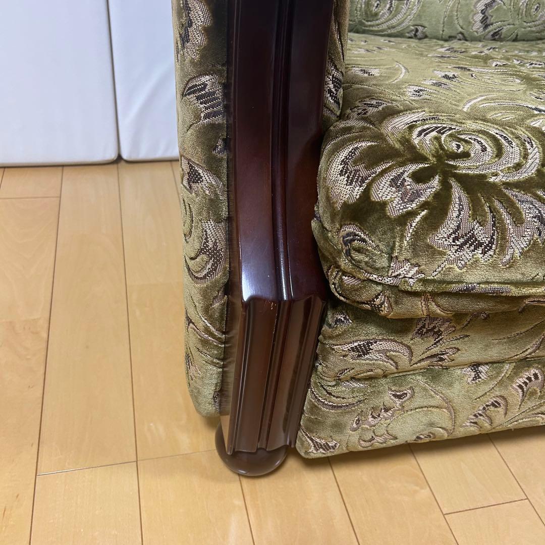 オールドカリモク　金華山　1人ソファ　グリーン　カリモク　karimoku