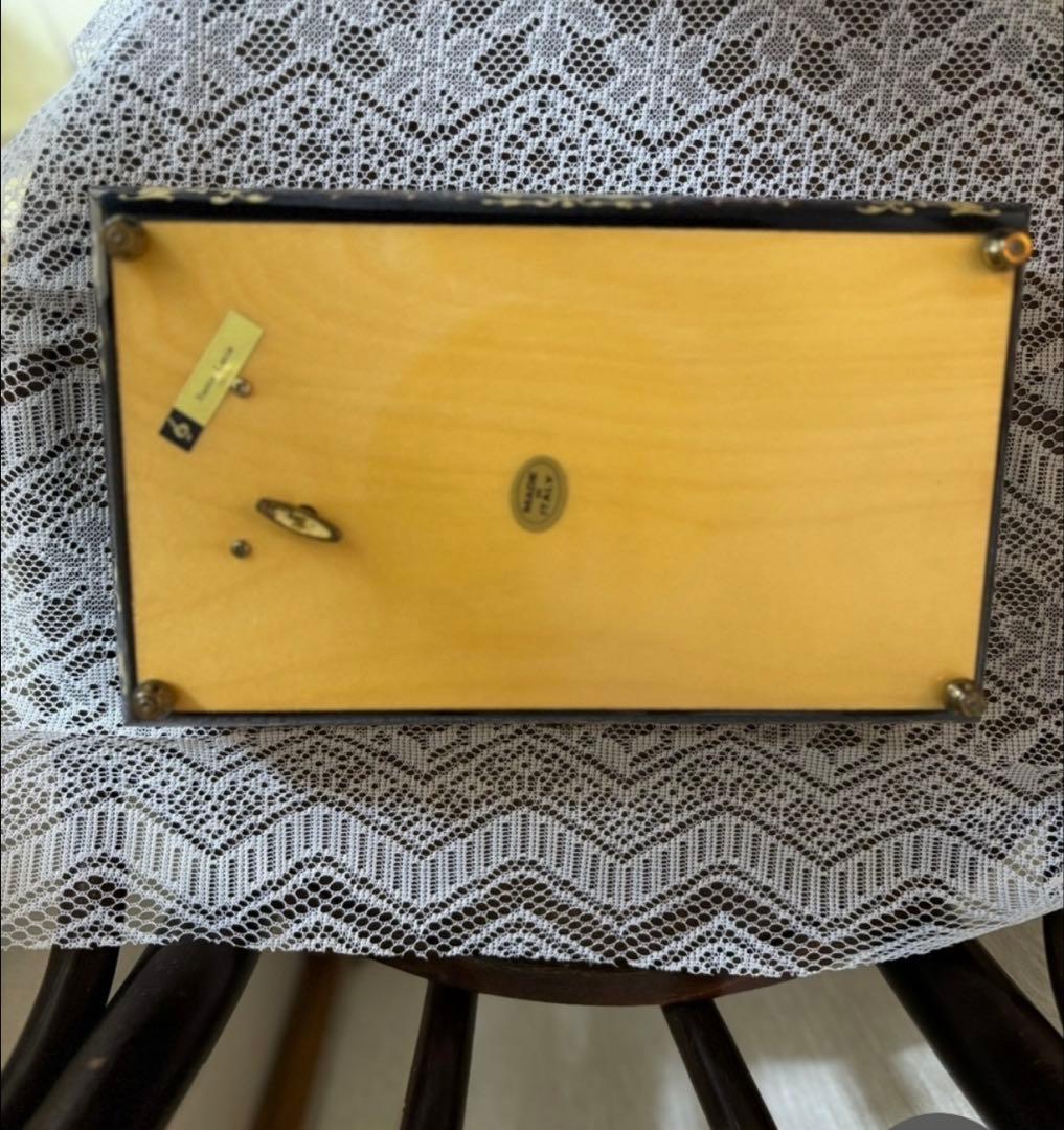 FPF★装飾的な木製オルゴールボックス★ イタリア製 象嵌 オルゴール★