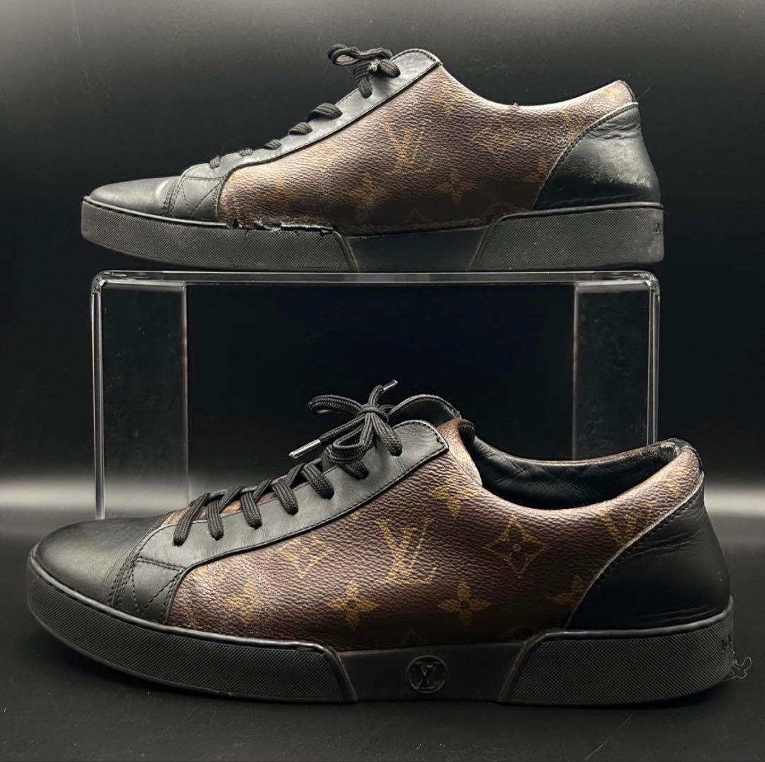 ルイヴィトン マッチアップライン スニーカー メンズ モノグラム レザー 茶色
