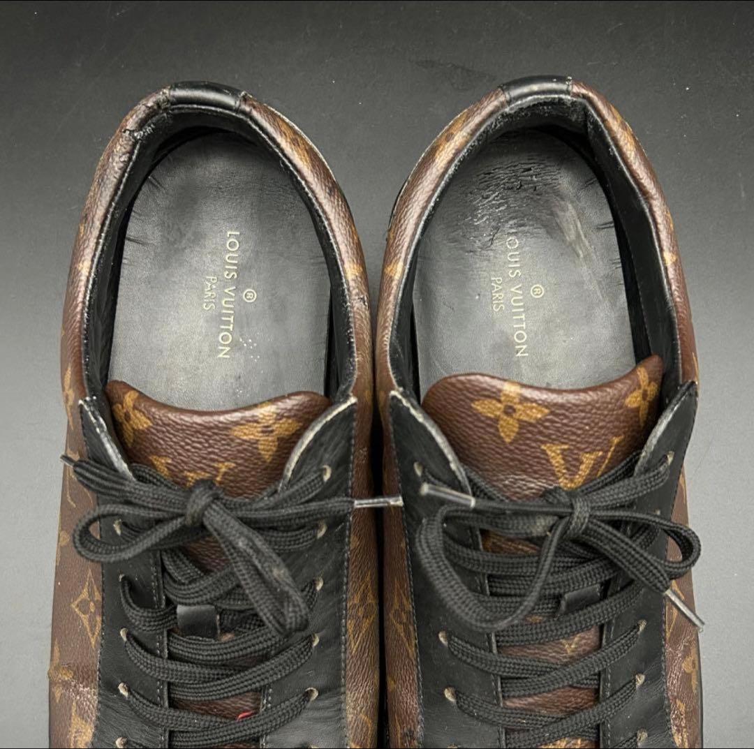 ルイヴィトン マッチアップライン スニーカー メンズ モノグラム レザー 茶色