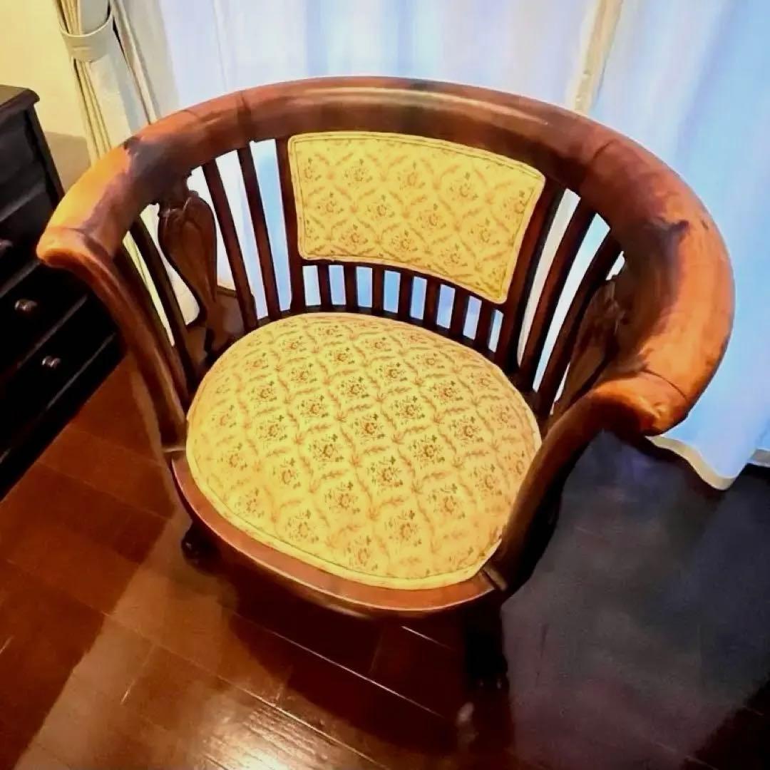 アンティーク チェア ソファ 1人掛け ＊ 猫脚 ＊ 花柄 クラシック