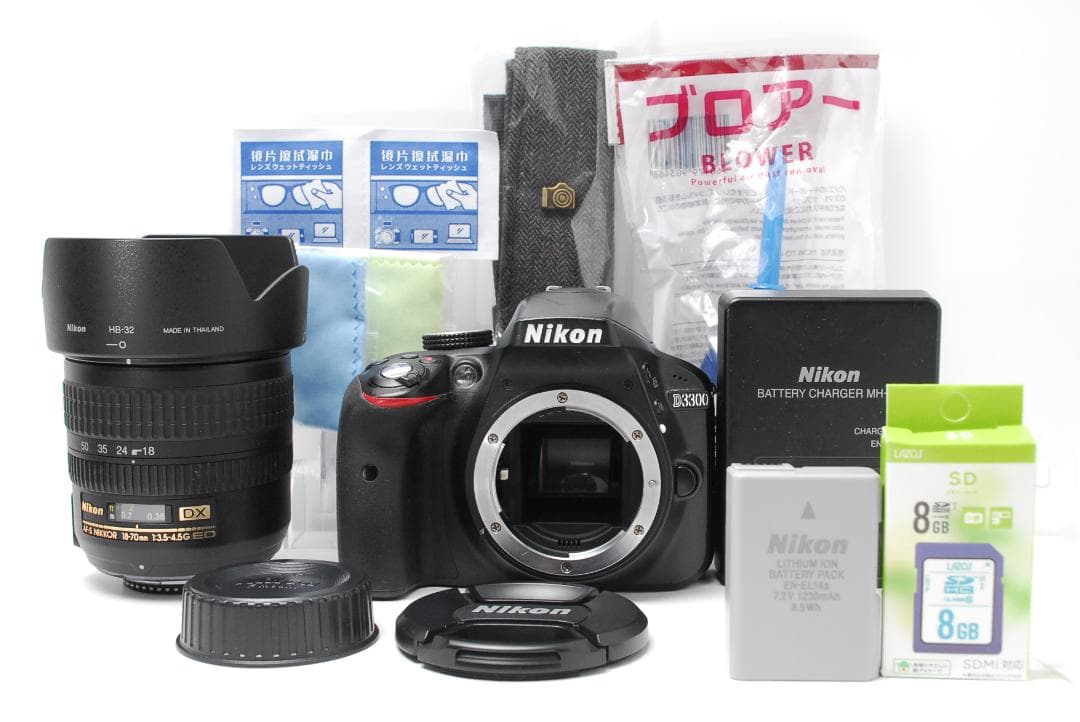 【美品】2416万画素の高画質モデル♪Nikon D3300 軽量で持ち運びOK