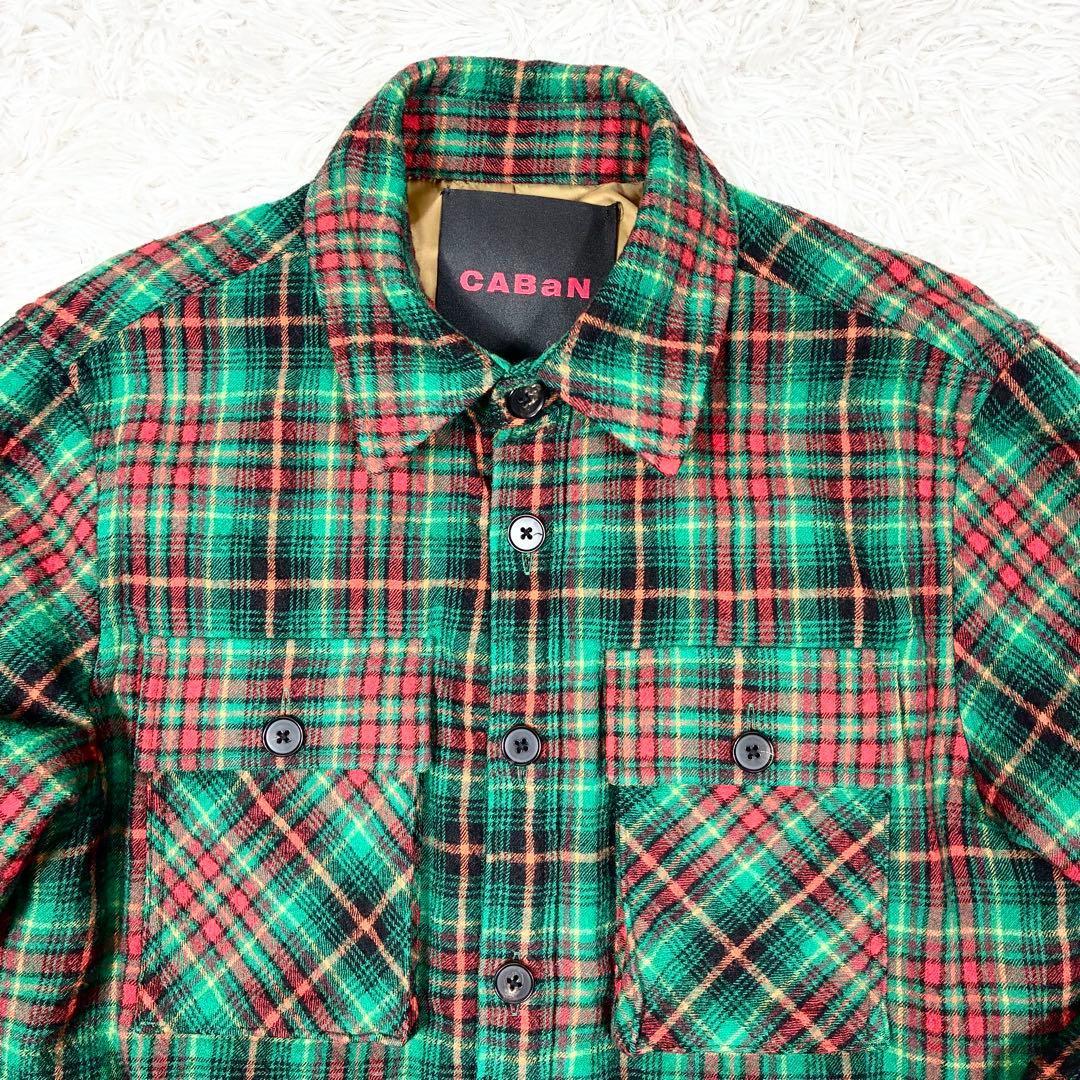 【美品】 キャバン シャツジャケット チェック柄 S ネルシャツ風 CABaN