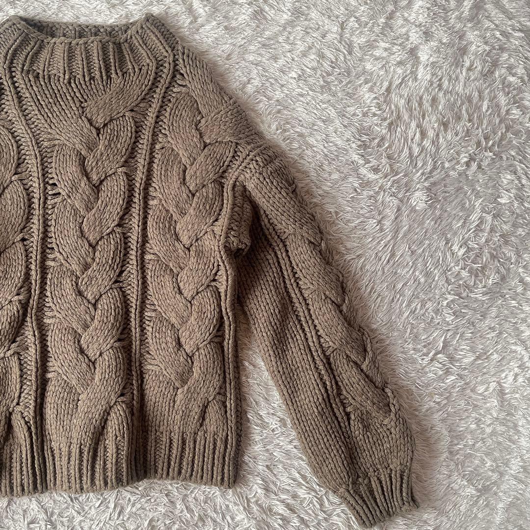 ポロラルフローレン モックネックニット ケーブル編みセーター カシミアウール