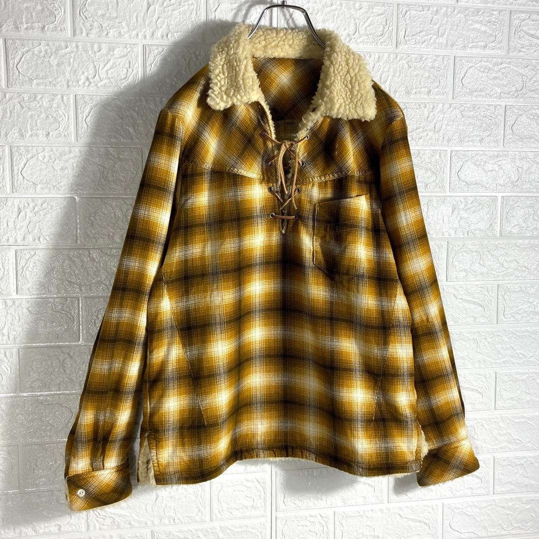 【キムタク着用モデル】リナンバーナイン オンブレチェック レースアップシャツ 2