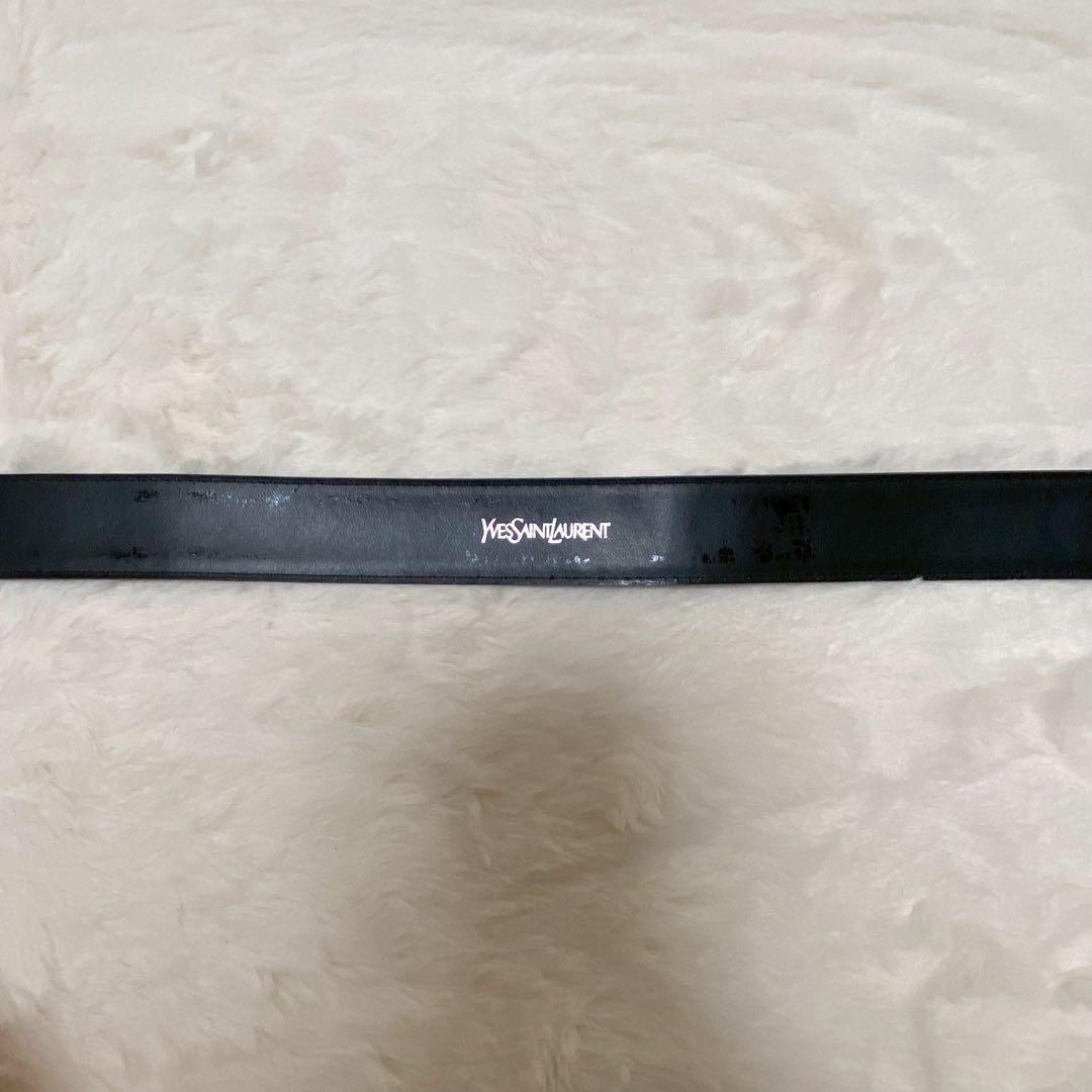 YSL イヴサンローラン メンズ レザーベルト 黒 箱付