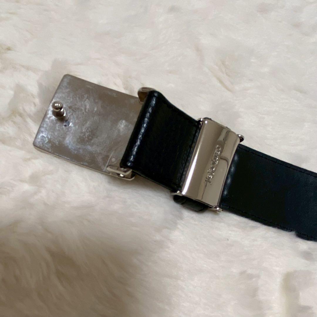 YSL イヴサンローラン メンズ レザーベルト 黒 箱付