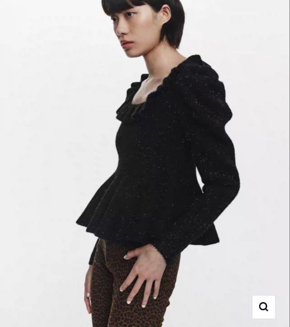 タグ付き新品 bibiy LISA PEPURAMU TOP ペプラム ブラック