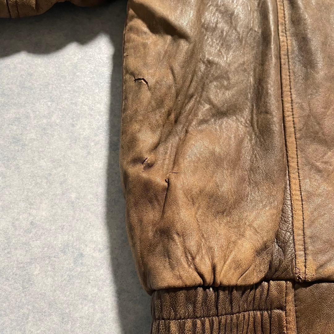 A-2 ボンバージャケット 短丈 ラムレザー フライトジャケット 山田レン