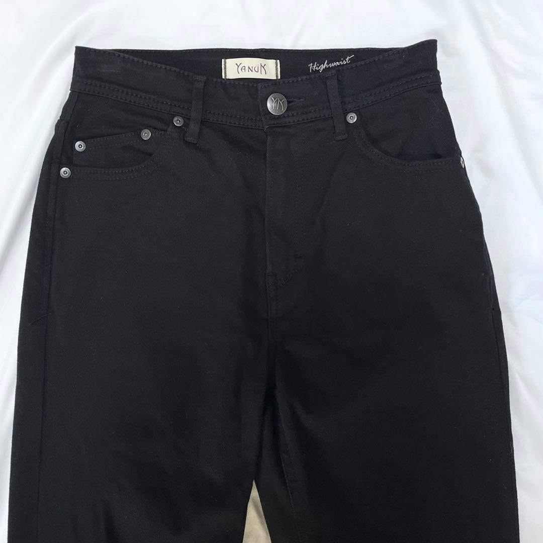 【極美品】YANUK ハイウエスト RUTH ルース 24 スリムテーパード 黒