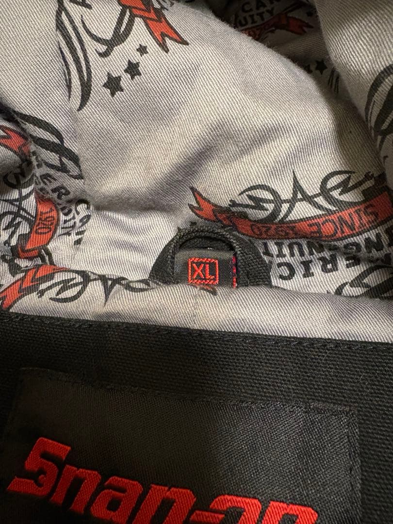 Snap-on 中綿ジャケット ブラック 刺繍ロゴ USA ワークジャケット