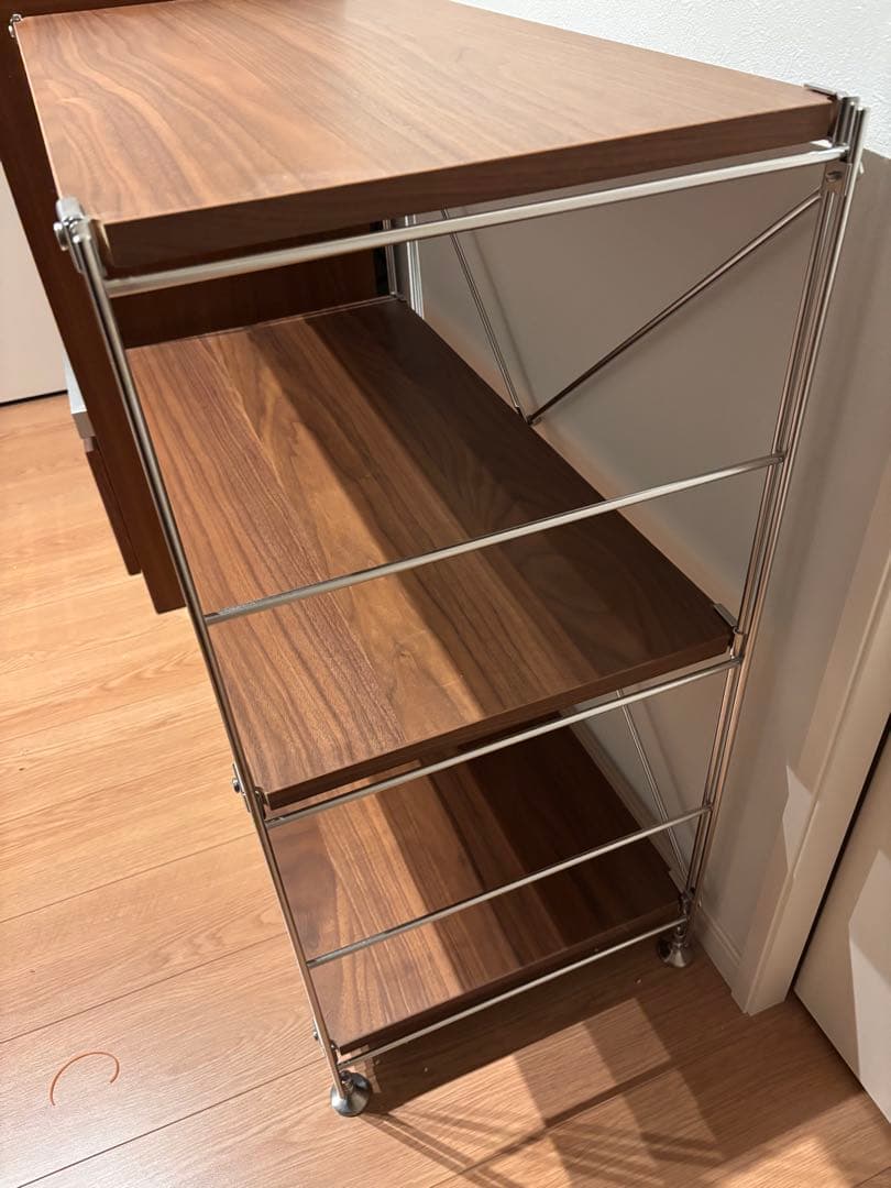 無印 ステンレスユニットシェルフ ウォールナット 小 ワイド