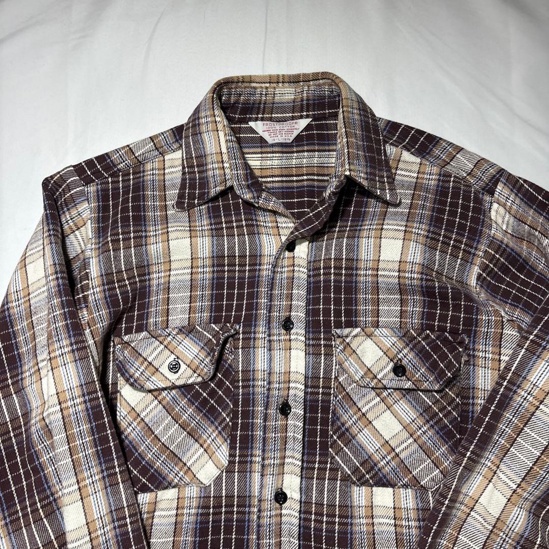 FROSTPROOF ネルシャツ usa製 フランネルシャツ　ブラウン系