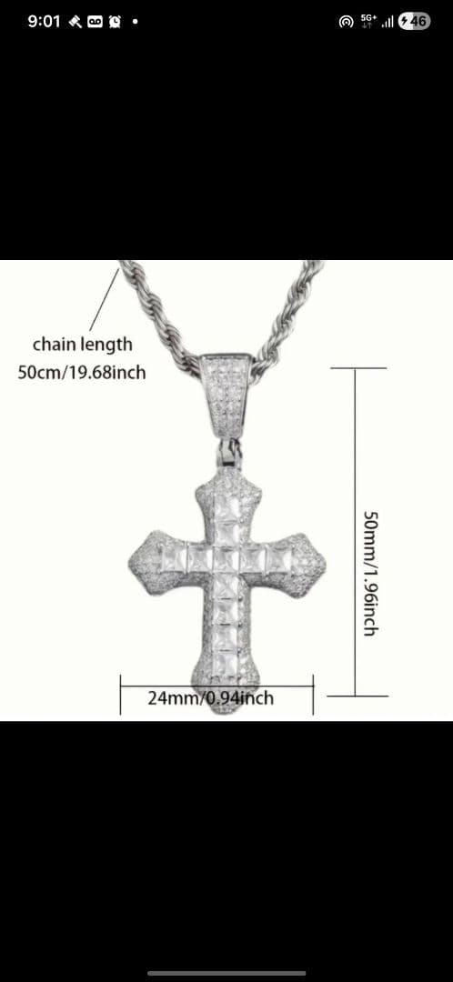 3.3ctモアサナイト×S925 クロストップネックレス