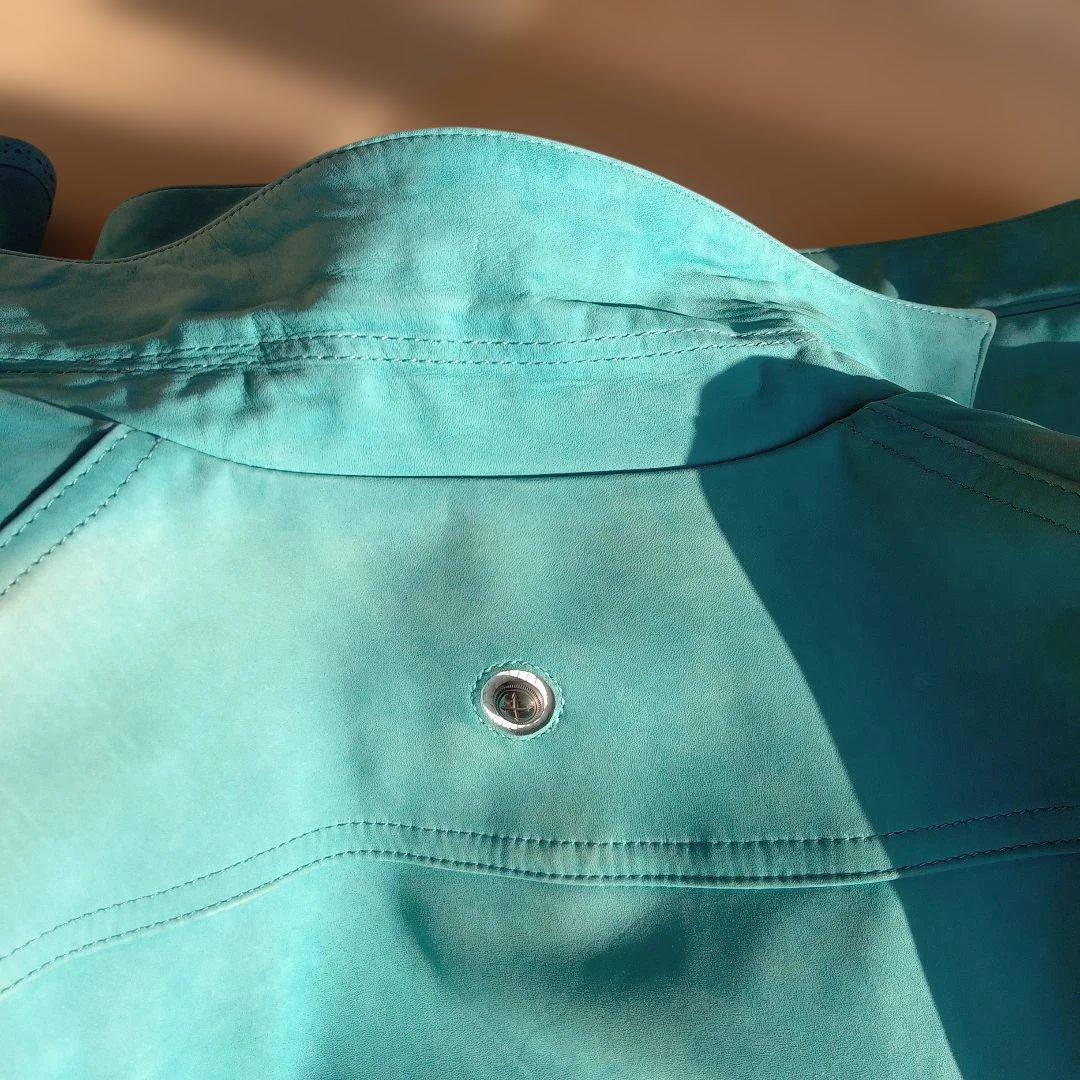 GRANT ライトブルー レザージャケット　馬革高級ヌバック　国産品