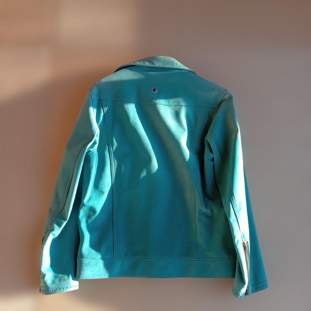 GRANT ライトブルー レザージャケット　馬革高級ヌバック　国産品